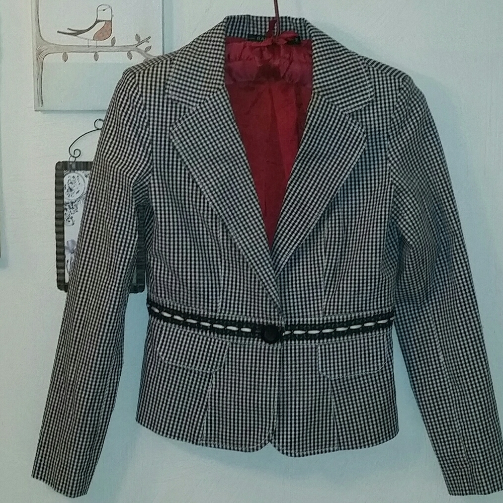 Y2K Rampage checkered lined blazer, M